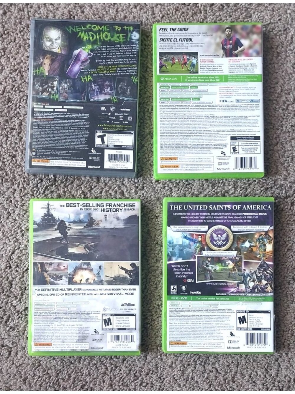 Xbox 360 Games Lot Batman FIFA 15 COD Saints Row - Picture 2 of 3